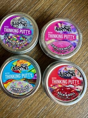 Crazy Aaron's Mini Thinking Putty - Assorted Colors (4 Pack) NWT Sealed